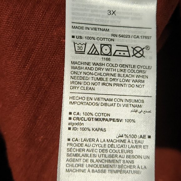 Old Navy T-shirt Red Flower Pattern Women's 3X - Picture 5 of 5